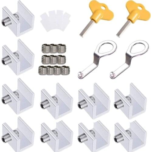 Adjustable Sliding Window Locks Stop Aluminum Alloy Door Frame Security Lock Child Window Locks with KeysHome Office Window