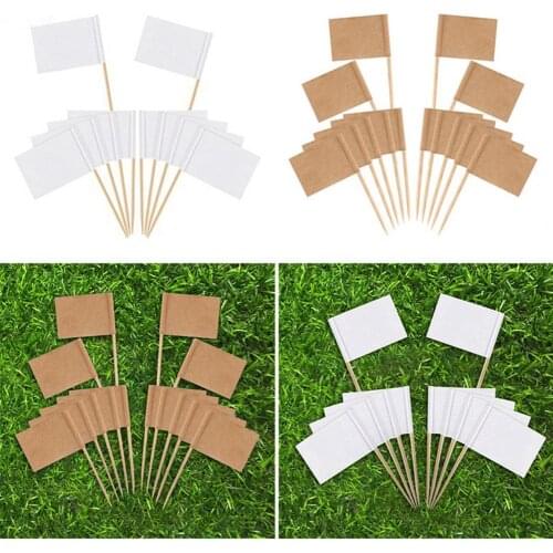 Wide Application 100Pcs/Set Great Mini Blank Flag Pick Party Decoration Reliable Food Flag Creative for Cupcake