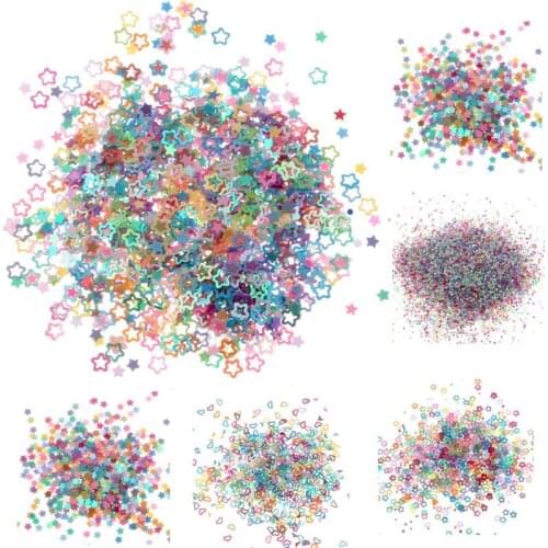 30g Mixed Hollow Star Paillette Bulk Sequins Sewing Craft For Clothing Accessories Stage Clothing Jewelry Decorations Making