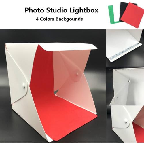 NEW Folding Photo Studio Lightbox Photography Softbox With LED Light Black White Green Red Background Photo Accessories