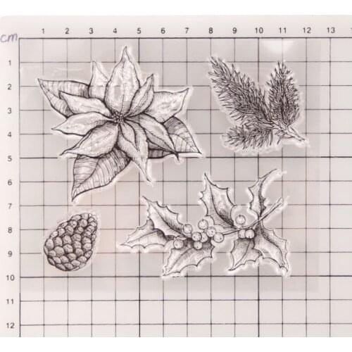 Pine Cones Transparent Clear Silicone Stamp Seal DIY Scrapbook Rubber Stencil Embossing Diary Decoration Office School Supplies