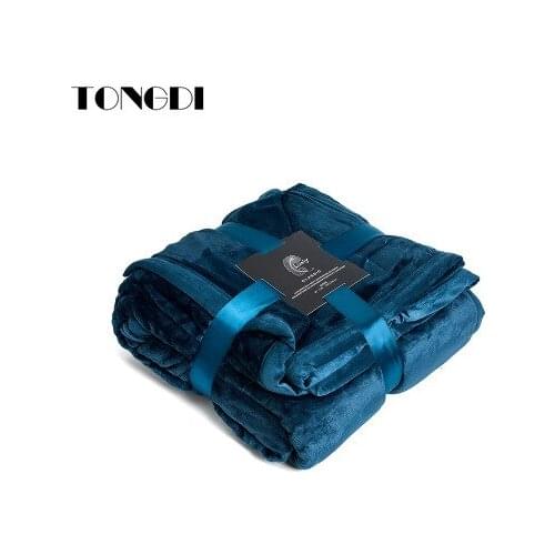 TONGDI Raschel Blanket Soft Thickened Heavy Warm Elegant Fleece Eco-friendly Luxury Decor For Cover Sofa Bed Bedspread Winter