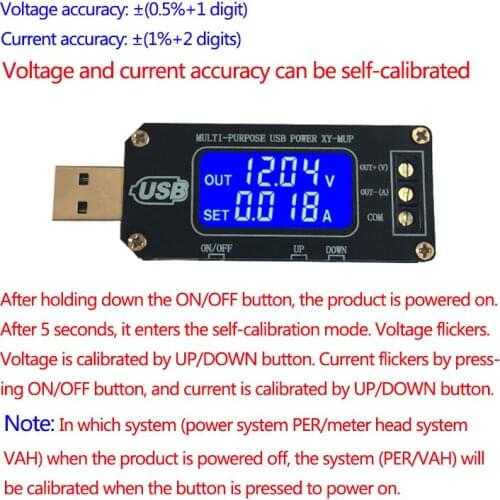XY-MUP multi-function USB Voltage Amp Power Meter DC DC Boost Buck Regulated power supply 1.2v~24v