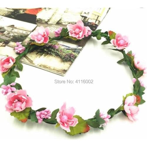 100pcs Bridesmaid Artificial Flower Head Wreath For Hair Floral Headband Hair Accessories Flower Crown Party Supplies