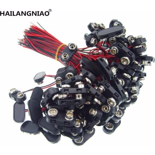 100pcs 9V Battery Snap Connector clip Lead Wires holder