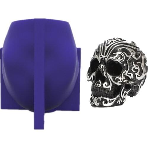 Carved Skull 3D Candle Soap Mould DIY Candle Epoxy Mold Handmade Candles Aroma Wax Soap Molds for Decoration