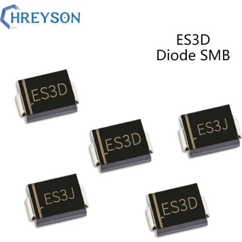 50Pcs SMD Fast Rectifier Diodes RS3M ES5G ES3D ES3J 3A 50V 100V 150V 200V 300V 400V 600V DO-214AB SMC Electronic Components PCB