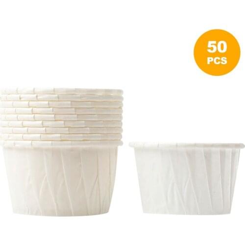 50PCS Treated Paper Souffle Portion Cups for Measuring Cupcake Cup Baking and High Temperature Cup Household Cake Cup Mould