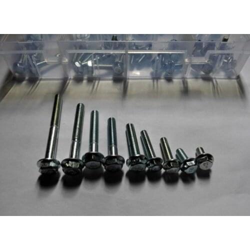 86pcs M5 M6 Hexagon Flange Head Steel Screw Bolts Assortment Kit Set