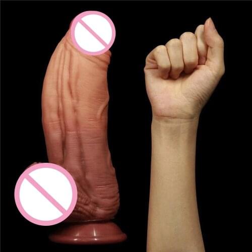 AMABOOM 6.8CM Giant Realistic Silicone Dildo Two Layer Large Anal Dildo With Suction Cup Anal Dragon Thick Dildo Sex Toys