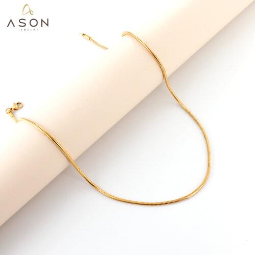 ASONSTEEL Gold Chain Necklace Stainless Steel Unisex Snake Necklace 1mm/2mm/3mm Width Gold/Silver Color Round sLink Chain