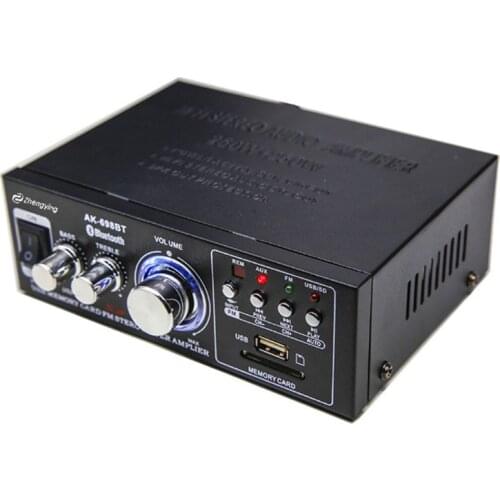 Car Amplifier Digital HIFI Powers Amplifier Bluetooth FM Car Home Stereo Subwoofer