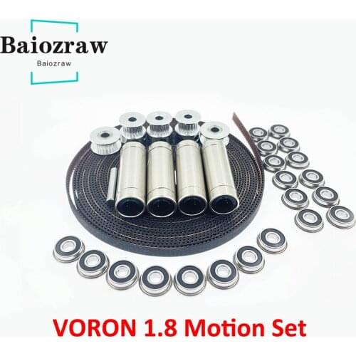 VORON 1.8 GATES GT2 LL-2GT RF Open Timing Belt 2GT 20T 16T Toothed Pulley Linear Bearing LM8LUU F695RS 5x30mm Shaft 3D Printer