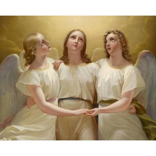 Free shipping classical three angels girls canvas printings oil painting printed on canvas home wall art decoration picture