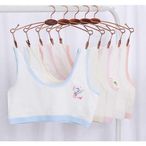 Puberty Girls Summer Cartoon Print Seamless Training Bra Teenage Soft Cotton Underwear For Girls Children Underwear