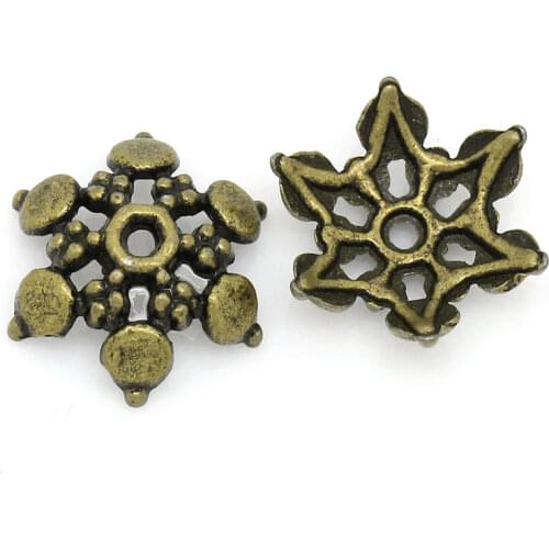 Zinc metal alloy Beads Caps Flower Antique Bronze (Fits 14mm Beads) 12mm( 4/8") x 11mm( 3/8"), 15 PCs new