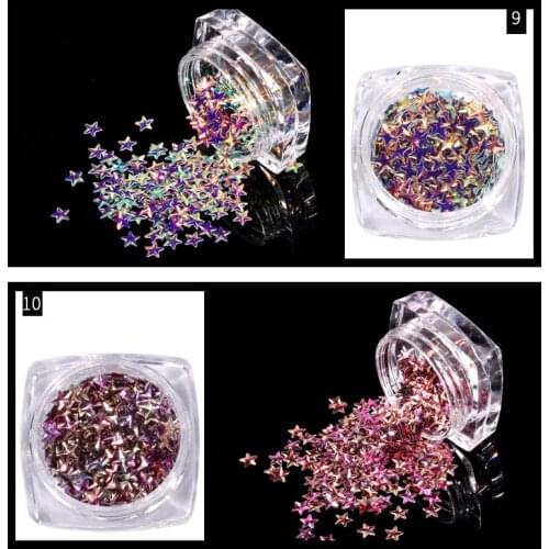 3mm Star Confetti Metallic Foil Stars Sequins UV gel polish for Party Wedding Decorations DIY Crafts Nail Art Accessories 3D