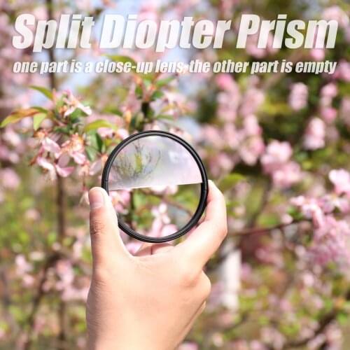 72mm Split Diopter Prism Camera Foreground Magnifying Blur Filter Film Television Split-Field Props SLR Photography Accessories