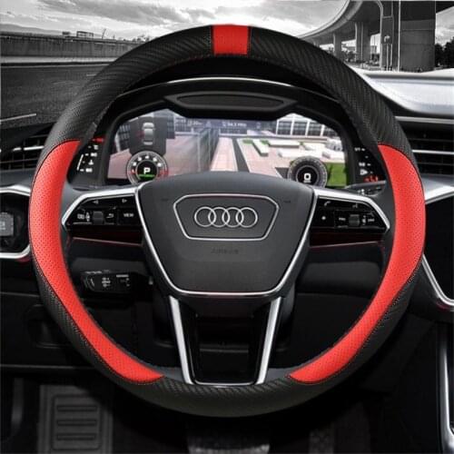 For Audi A3 A4L A5 A6L Q3 Q5 Universal Leather D-type and Round Car Steering Wheel Cover Set 37/38cm Car Accessories
