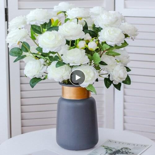 Silk Peony Flower Ball Bouquet Fake Artificial Flowers for Home Garden Weding Decoration DIY Craft Wreath Christmas flores secas