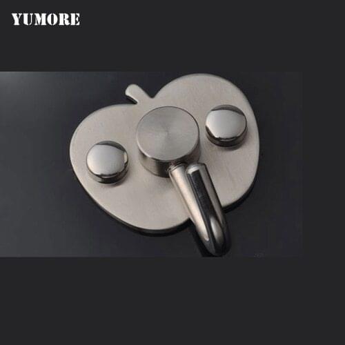 YUMORE Stainless Steel Robe Hook Wall Mounted Coat Towel Cat Hanger For Bathroom Kitchen Stain Brushed Hardware Hook