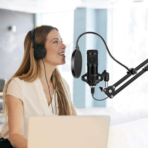 Brand New Professional Condenser Microphone Kit Scissor Arm Stand USB Mic Set Karaoke KTV Podcast Gaming Streaming Microphone