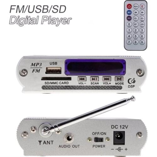 Mini Dazzle Color LED Level Display Power Amplifier Digital Audio Music Player with Remote Control Support DVD/ FM/ MP3/ SD/ USB