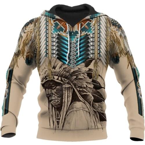 Fashion Men women hoodies Native Indian Warrior 3D Printed hooded Sweatshirt Casual Street costume sudadera hombre drop shipping