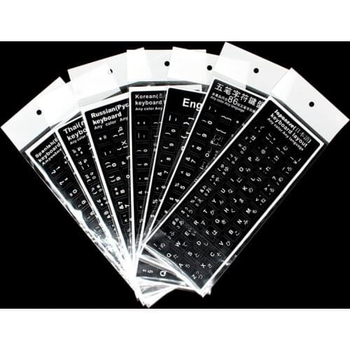 Keyboard stickers alphabet keyboard layout stickers for laptops Arabic German, Russian, French, Korean, Japanese Spanish Italian