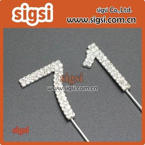 Wholesale number crystal rhinestone cake topper for cake accessory