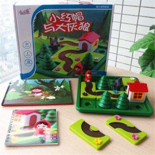 48 Challenges Little Red Riding Hood Puzzle Toy For Children Board Game Intelligence Puzzle Toy English Mannual Kids Jigsaw Gift