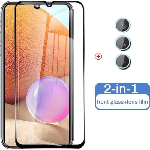 Full Cover Tempered Glas Protector For Samsung Galaxy A32 4G Camera Glas Lens Protective For Galaxy A32 Cover Film SM-A325F 6.4"