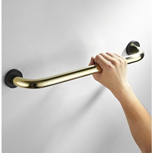 Black gold bathroom handrail with soap holder bathtub arm safety handle bathtub shower bathtub non-slip elderly