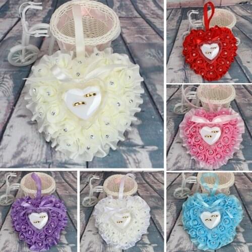 Wide-side Ring Box Storage Cushions Pillow Decoration For Wedding Jewelry Gifts Romantic