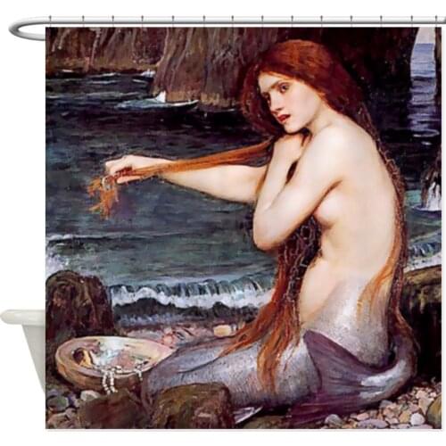 Unique Mermaid Decorative Fabric Shower Curtain For Bathroom Polyester