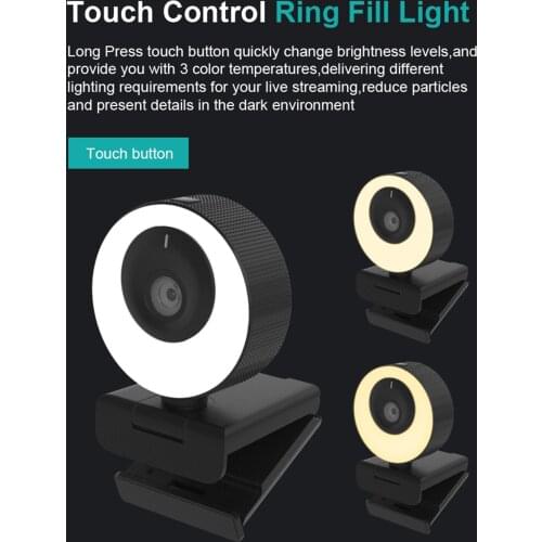 1080p Webcam with Stereo Microphone and Privacy Cover,USB Web Camera, for Streaming Online Class, Compatible with Zoom/Skype