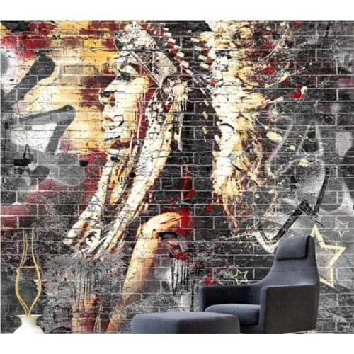 Wellyu Custom Wallpaper 3d Photo Murals Vintage Brick Wall Graffiti Bar TV Background wall papers home decor 3d papel de parede