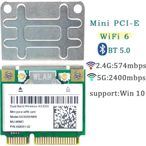 Intel AX200 WiFi6 AX200HMW BT 5.0 mini AX200NGW AX3000 Mini PCIe WiFi Network Card PK 9260AC 8265ac 2974mbps for windows 10