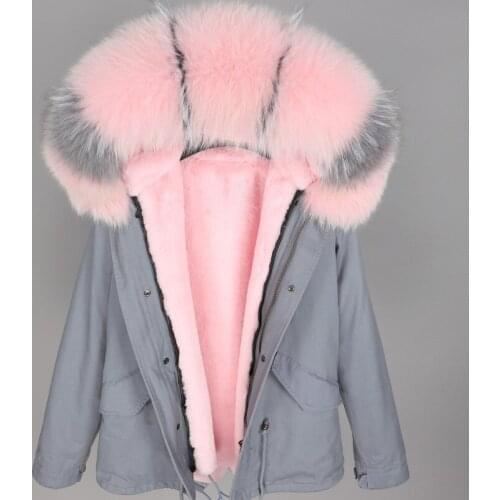 Winter Jacket Women Brand 2020 Parka Real Fur Coat Natural Fox Fur Collar Warm Loose Faux Fur Liner Sliver Short Coat Fashion