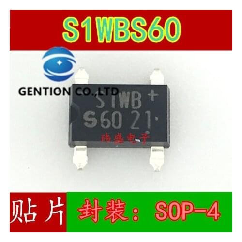 10PCS S1WB60 S1WBS60 SOP-4 1A 600V rectifier bridge in stock 100% new and original