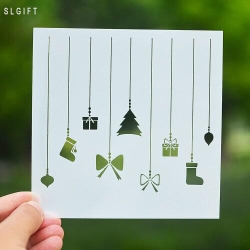 13 * 13cm DIY Merry Christmas Layers Dragon Stencils for Walls Painting Scrapbooking Embossing Decorative Album Cards Paper