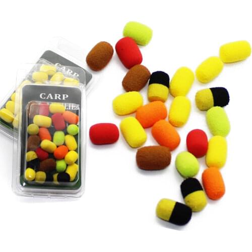 20PCS carp fishing Boilies carp bait pop-up beads two-color foam bait floating fishing ball fishing method feeder fishing tackle
