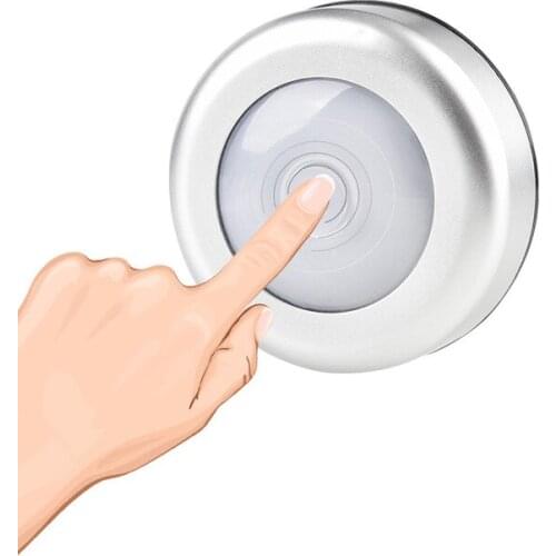 3LED Night Light Battery Powered Mini Wireless Push Touch Cabinet Closet Lamp Night Light Self-stick Stick on Anywhere