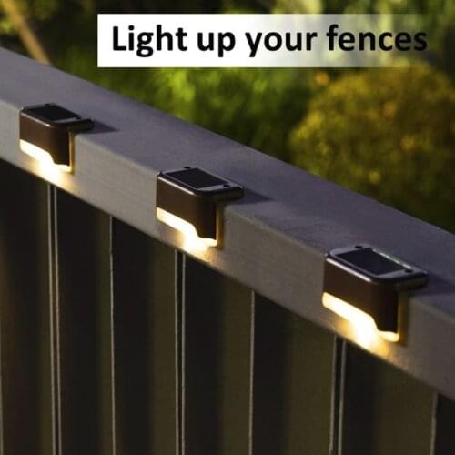 4/8/16PCS Solar Lamp Path Stair Outdoor Lights Waterproof Wall Light Garden Landscape Step Deck Lights Balcony Fence Solar Light