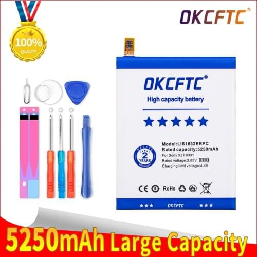 OKCFTC Original LIS1632ERPC Battery For Sony Xperia XZ XZs F8331 F8332 5250mAh High capacity battery
