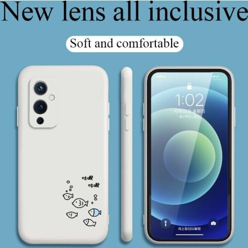 Free Dolphin Phone Case For Oneplus 9 9pro 9r 8t 8 8pro 7pro 7 7t 7tpro Liquid Silicone Cover