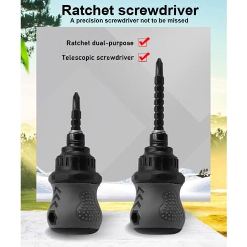 Ratchet Dual-Purpose Screwdriver Household Cross Multi-Function Telescopic Bit Mini Screwdriver Repair Hand Tool