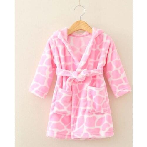 Boys and girls Flannel pajamas robe Autumn and winter Children bathrobe soft comfortable Kids baby cute homewear clothes 2-8 Y
