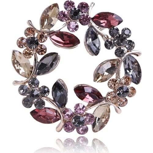 And korean wholesale crystal diamond inlaid olive branch chest garland clothing accessories for cross-border supply