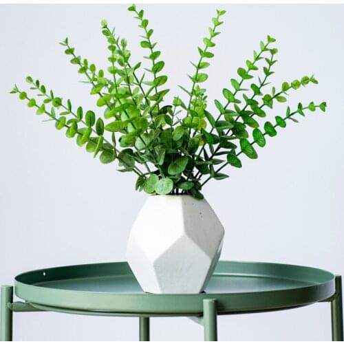 Simulation Eucalyptus Leaf Plastic Flower for Home Decoration Artificial Plant Background Wall Wedding Decor Milan Grass